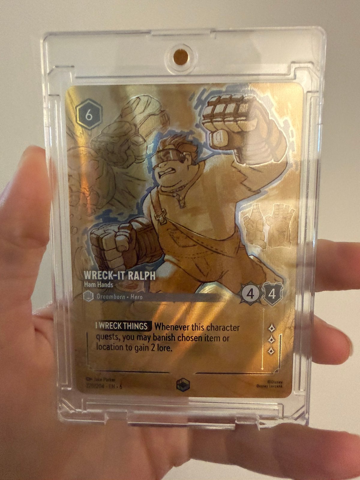 Disney Lorcana Enchanted Wreck-It Ralph 220/204, Ophalen of Verzenden, Zo goed als nieuw, Losse kaart, Foil