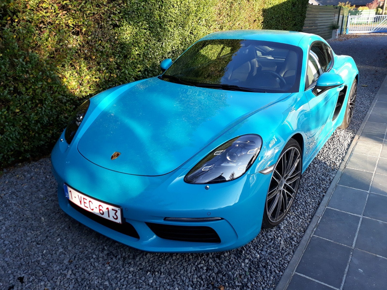 porsche cayman718, Auto's, Automaat, Zwart, 4 cilinders, Blauw