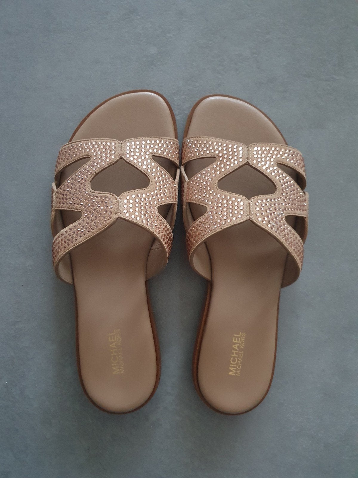 Nieuwe slippers van Michael Kors maat 40,5, Slippers, Michael Kors, Beige, Nieuw