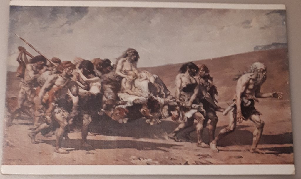 OUDE POSTKAART: Tocht PRE-HISTORISCHE FAMILIE Ref.E 230, Verzamelen, Postkaarten | Themakaarten, Ophalen of Verzenden, 1920 tot 1940