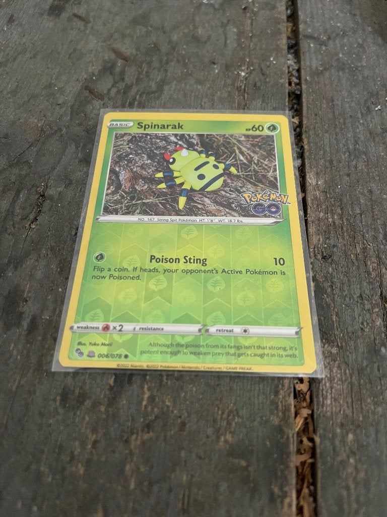 Pokemon go kaart spinarak peelable ditto, Ophalen, Zo goed als nieuw, Losse kaart, Foil
