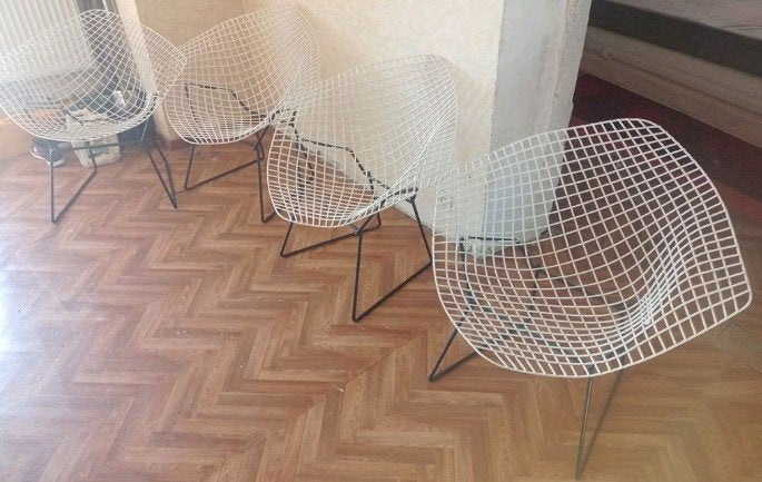 fauteuil diamond chair bertoia knoll année 70 vintage, Enlèvement