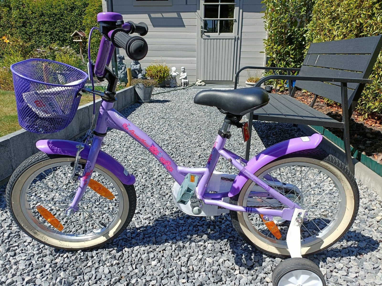 Kinderfiets 16" met zijwieltjes en terugtraprem PROMETHEUS B, Enlèvement, Frein à rétropédalage, Stabilisateurs