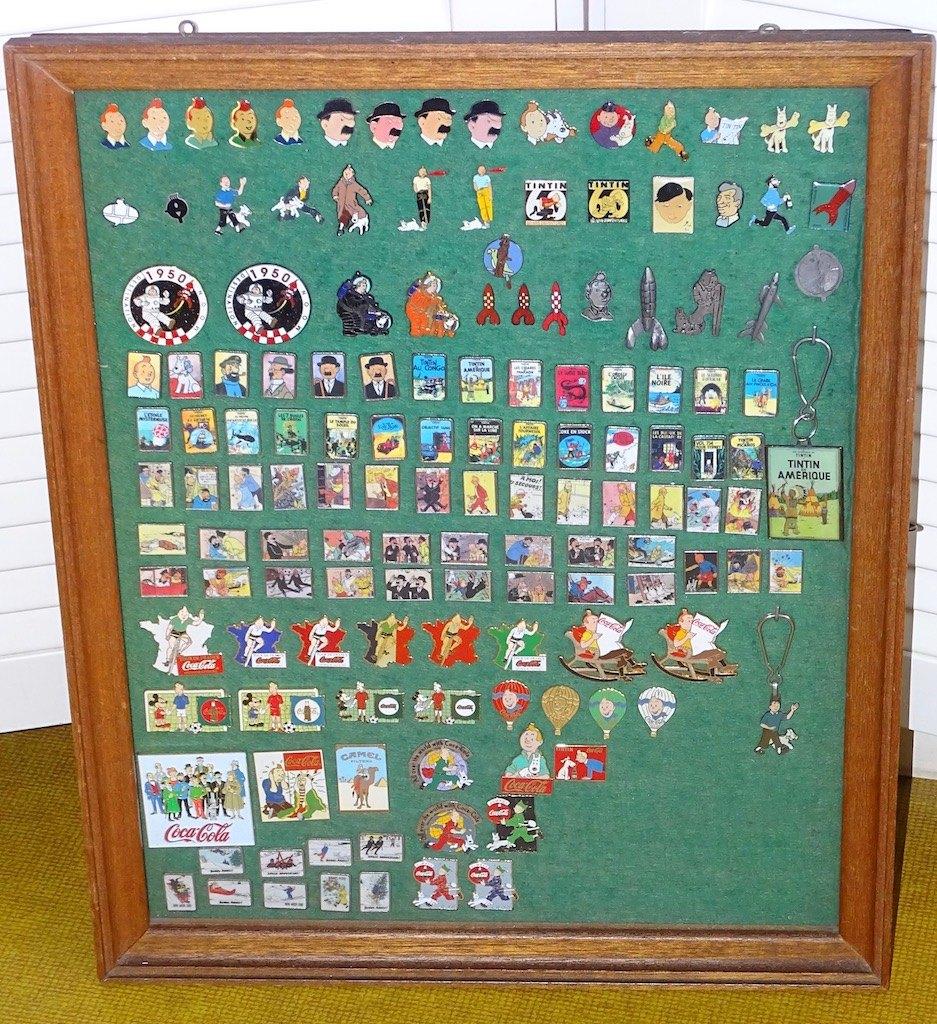 Présentoir pin's Tintin, Collections, Personnages de BD, Comme neuf, Autres types, Tintin, Enlèvement