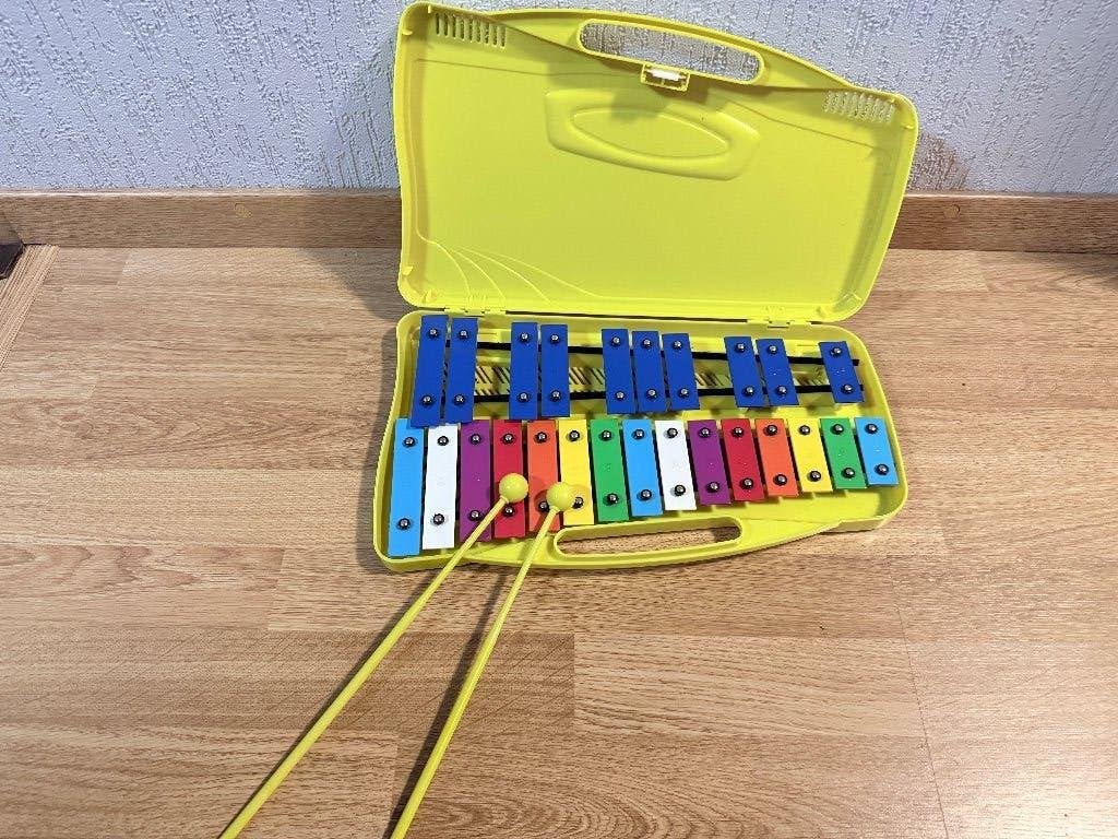 Vintage 25-tonig kindermetallophone / klokkenspel -xylofoon, Ophalen of Verzenden, Zo goed als nieuw, Melodische percussie