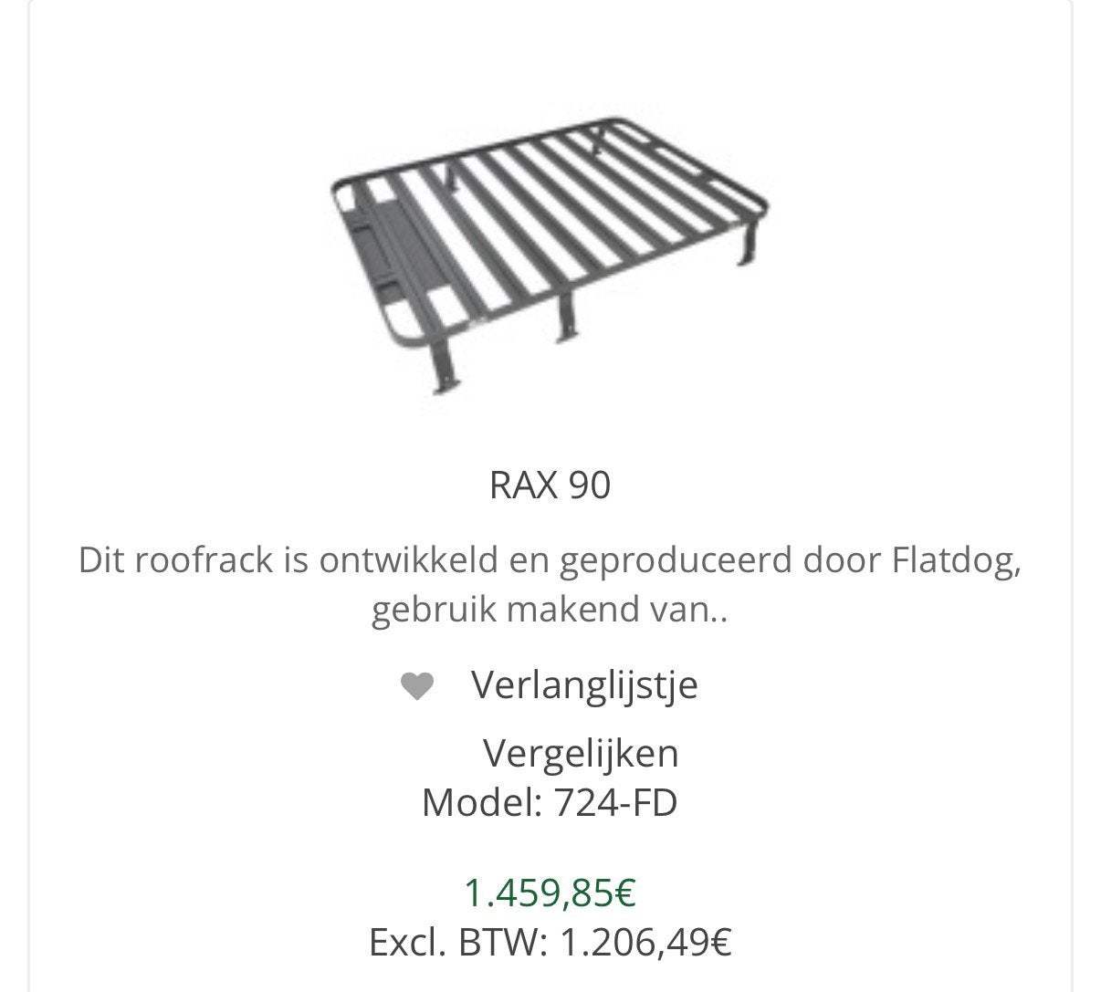 flatdog dakrek def 90, Ophalen, Zo goed als nieuw