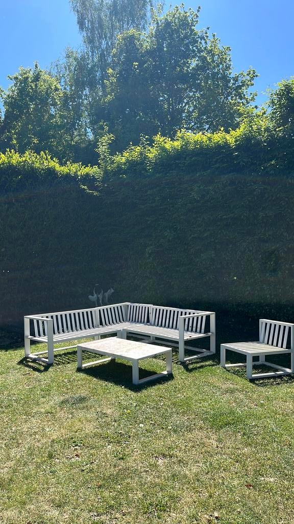 Lounge set, Tuin en Terras, Tuinsets en Loungesets, Ophalen, Gebruikt, 6 zitplaatsen, Aluminium