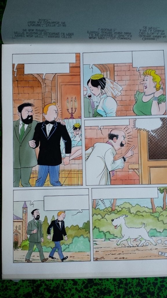 Planche  originale Jean Bucquoy Le mariage de Tintin, Livres, Envoi, Comme neuf