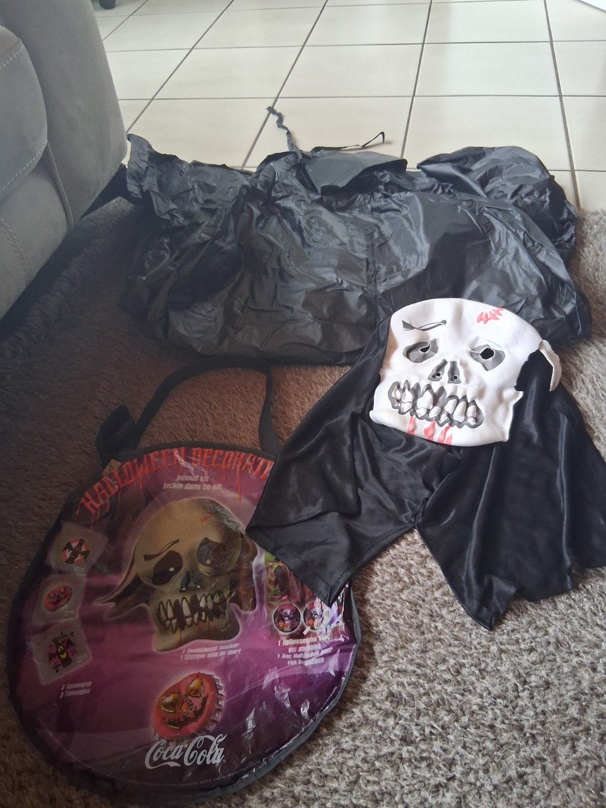 Tas, cape en masker Halloween/carnaval, Ophalen of Verzenden