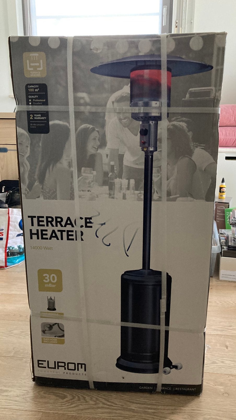Terrasverwarmer Eurom Nieuw, Tuin en Terras, Ophalen, Nieuw, Gas