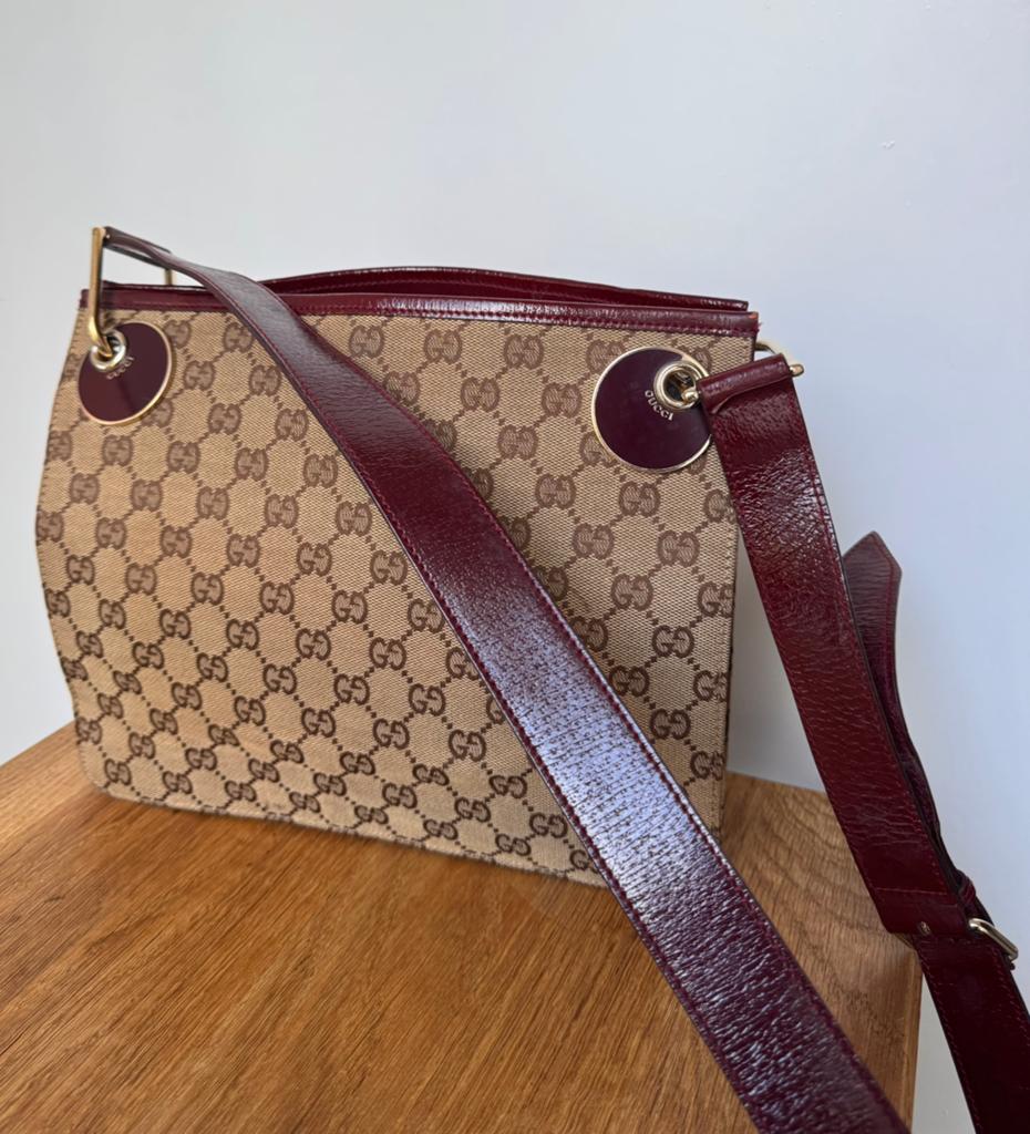 Gucci eclipse crossbody vintage Y2K bordeaux 2004, Ophalen, Handtas