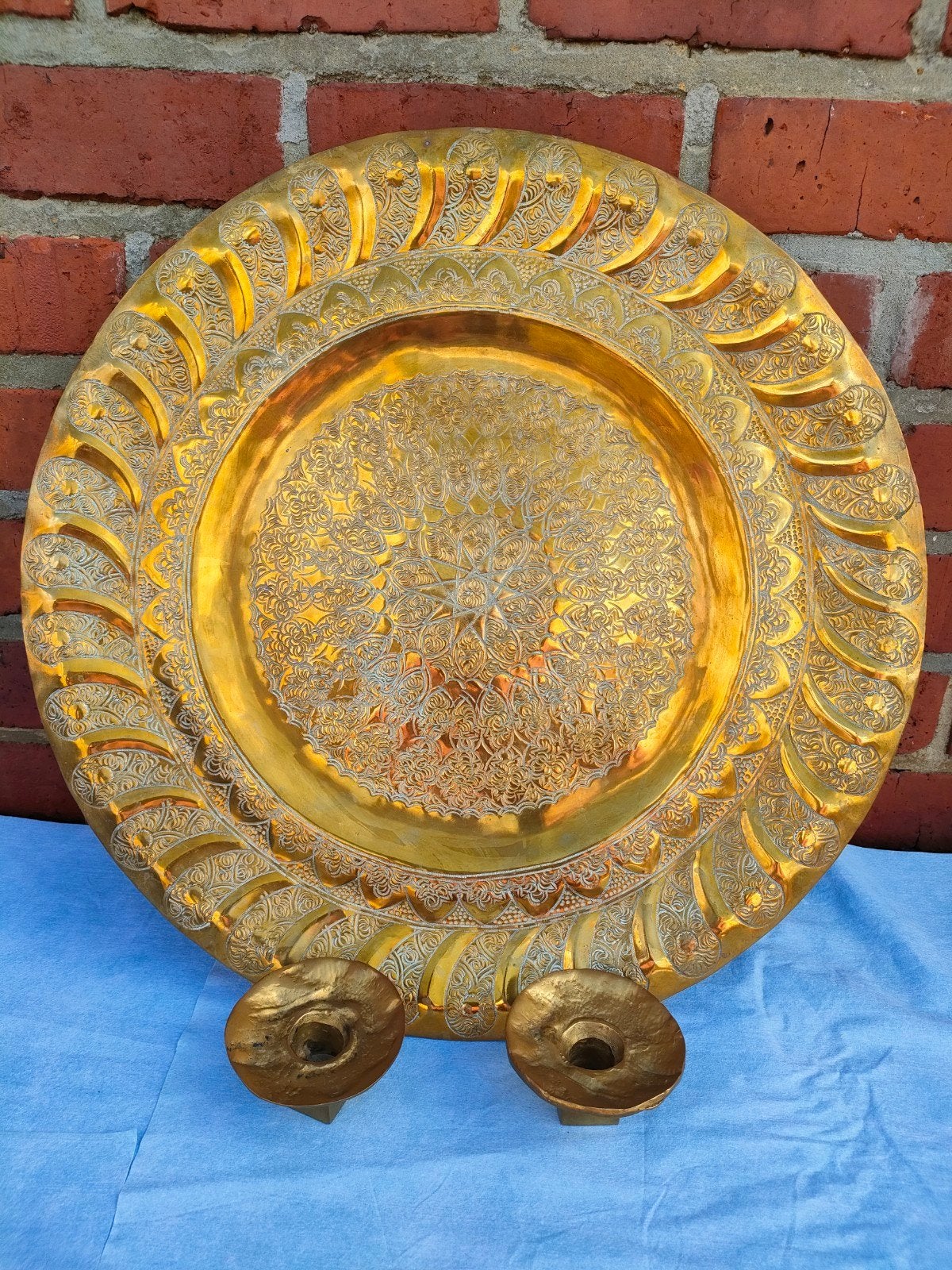 plat en cuivre sculpté à la main, Antiquités & Art, Enlèvement