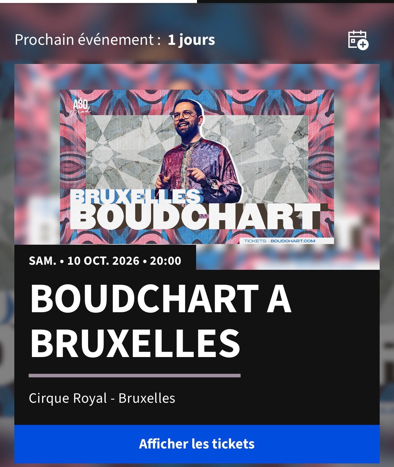 Boudchart, Tickets & Billets, Une personne