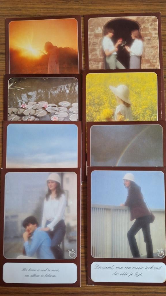 Set van 8 postkaarten met levensechte spreuken., Ophalen of Verzenden, 1960 tot 1980, Ongelopen, Overige thema's