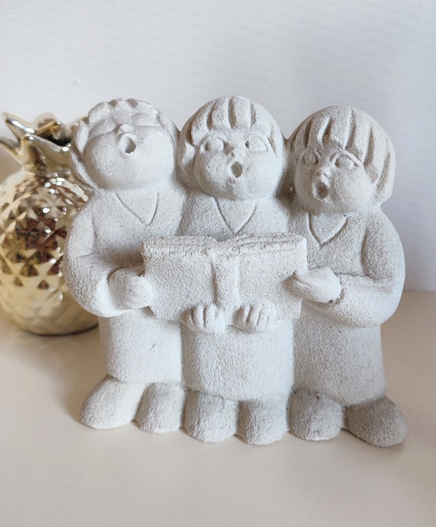 Schattig Stone Art beeldje: 3 zingende kindjes, Ophalen of Verzenden, Zo goed als nieuw, Mens