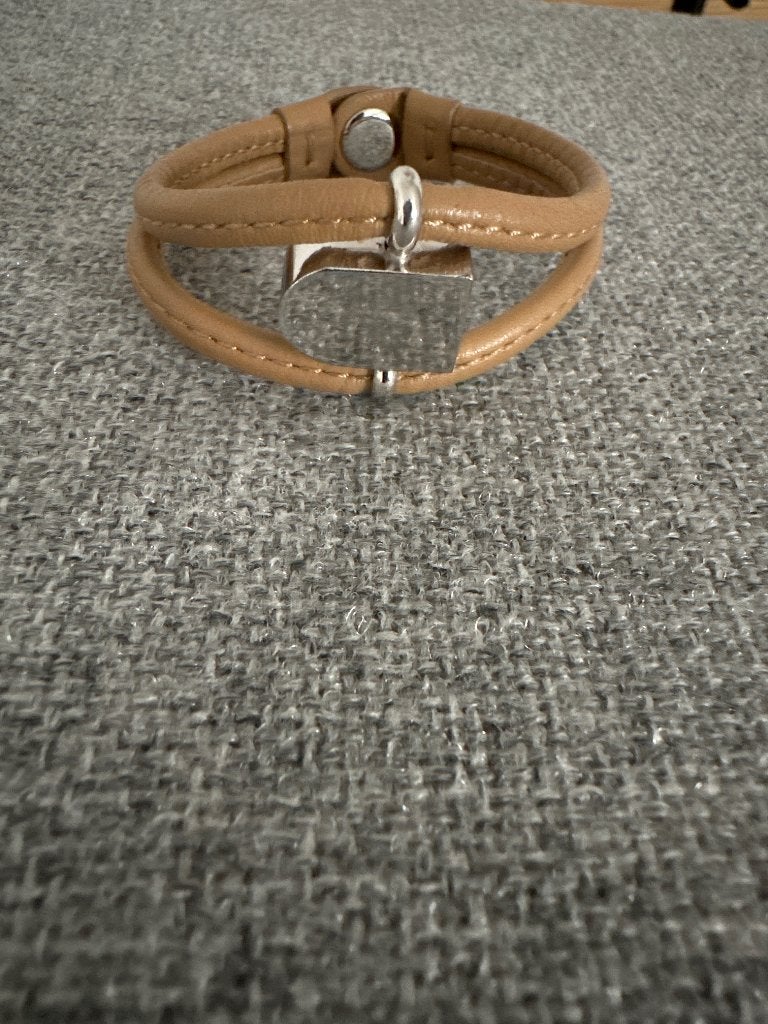 delvaux - armband, Bijoux, Sacs & Beauté, Bracelets, Envoi, Utilisé, Beige, Cuir