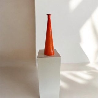 Oranje Italiaanse Mid-Century Soliflore glasvaas, Ophalen, Oranje, 50 cm, Glas