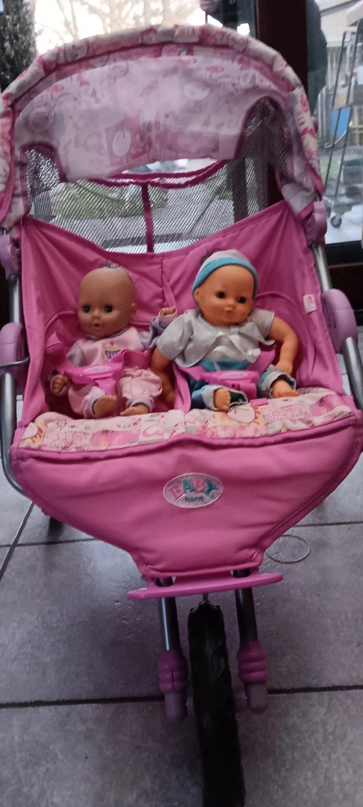 dubbele buggy baby born, Ophalen
