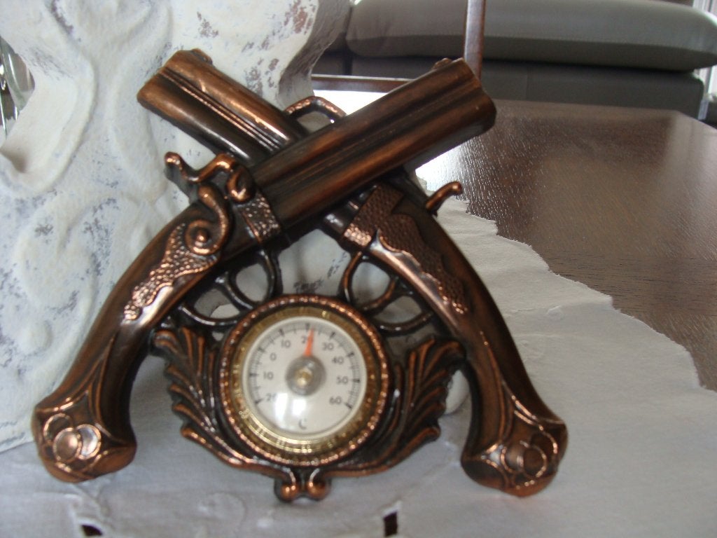 ancien baromètre en cuivre rouge, TV, Hi-fi & Vidéo, Stations météorologiques & Baromètres, Enlèvement ou Envoi, Comme neuf, Baromètre
