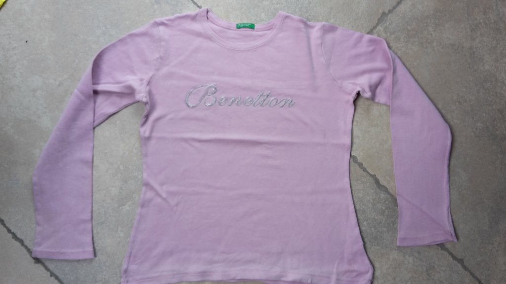 Merk Benetton: longsleeve mt 140 (zie foto's), Kinderen en Baby's, Kinderkleding | Maat 140, Meisje, Ophalen of Verzenden, Zo goed als nieuw