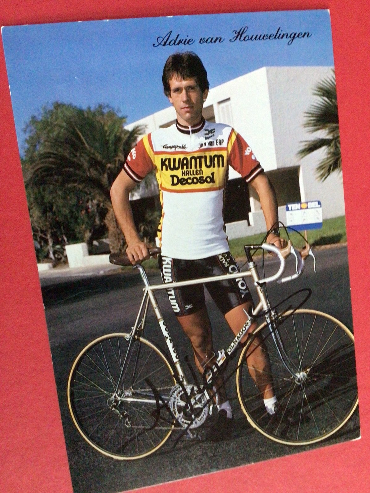 Wielerkaart 1984 team kwantum adrie van houwelingen signe, Envoi, Comme neuf