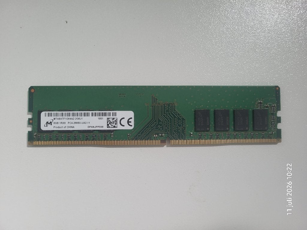 8GB DDR4‑2666 Desktop RAM Micron, Computers en Software, RAM geheugen, Gebruikt, Desktop, DDR4, Ophalen of Verzenden