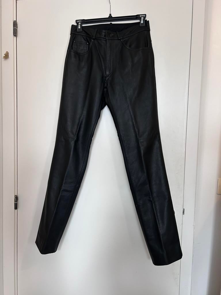 Zwarte leren motorbroek IXS voor heren maat 50, Motoren, Ophalen of Verzenden, Tweedehands, Heren, Broek | leer