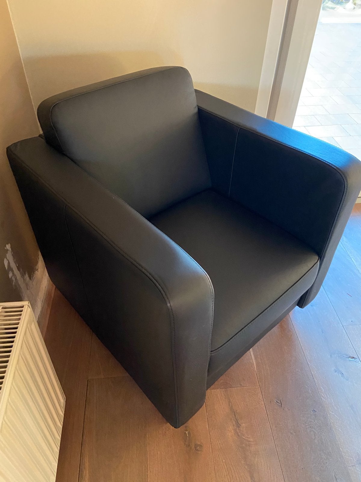 Comfortabele lederen zetel., Enlèvement, Comme neuf, Une personne