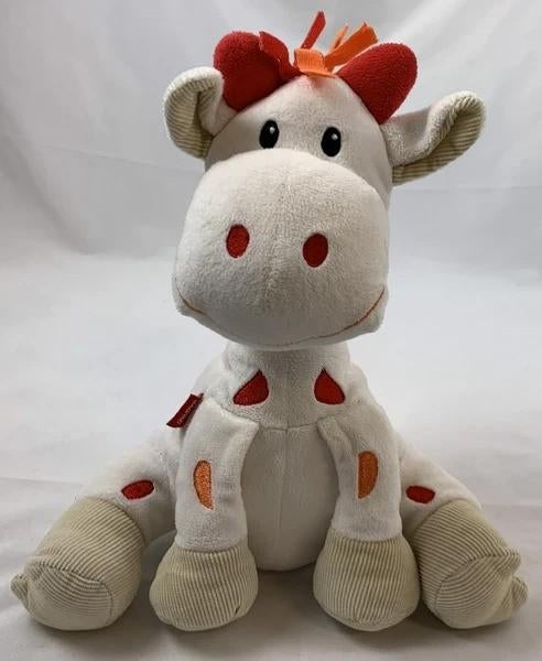 Tiamo Giraf Gino Knuffel Wit met Rode Manen 25 cm, Verzenden, Zo goed als nieuw, Overige typen