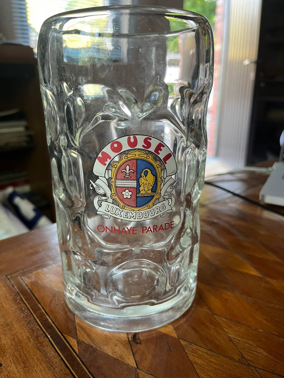 Brasserie biere chope 1L mousel Onhaye Parade, Collections, Marques de bière, Enlèvement ou Envoi, Comme neuf