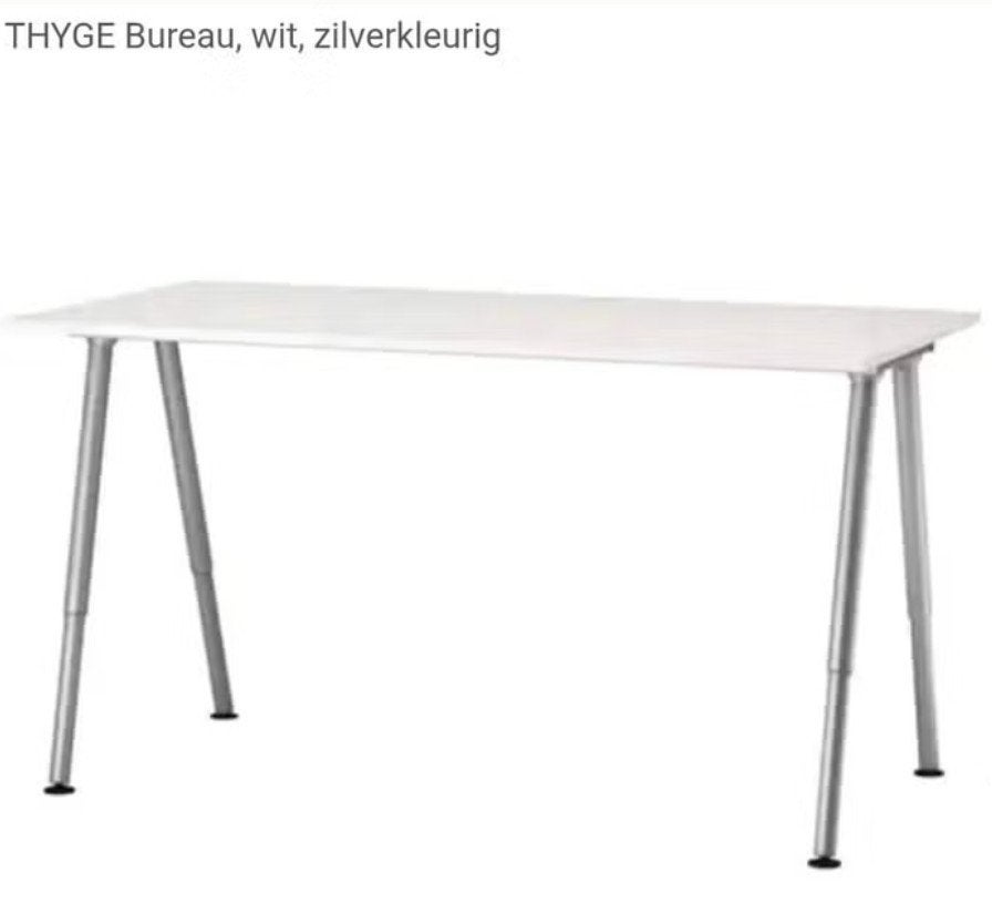 Bureau verstelbaar 80x160, Huis en Inrichting, Bureaus, Ophalen, 160 cm, Spaanplaat of MDF, In hoogte verstelbaar