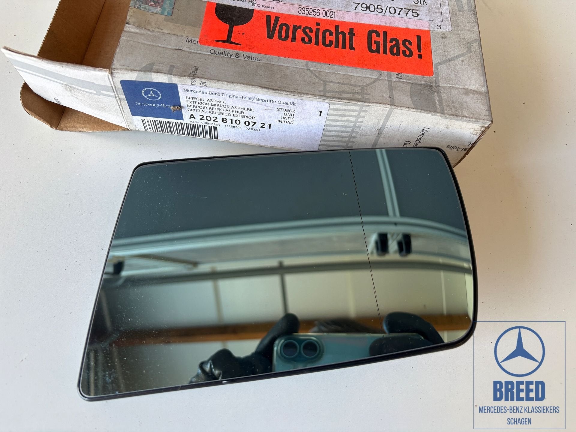 NOS spiegelglas links voor Mercedes-Benz R129 W140 W202 W210, Neuf, -, -, Enlèvement ou Envoi