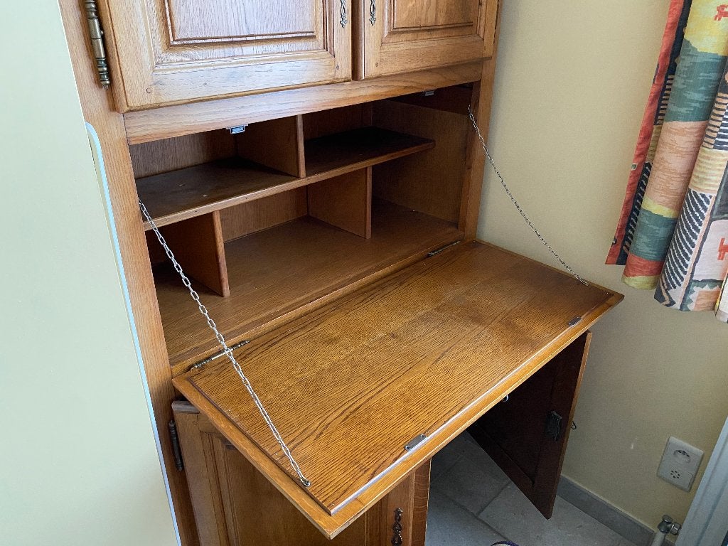bureau meuble chêne, Maison & Meubles, Armoires | Meubles ordinateur, Enlèvement, Comme neuf, Chêne