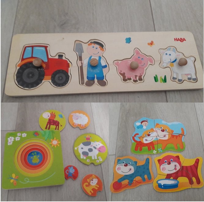 Set inlegpuzzels, Ophalen, 2 tot 4 jaar, Gebruikt, Van hout