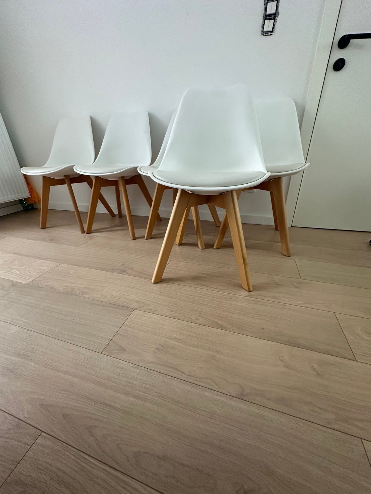 Stoelen 8stuks, Maison & Meubles, Chaises, Comme neuf, Synthétique, Enlèvement, Blanc