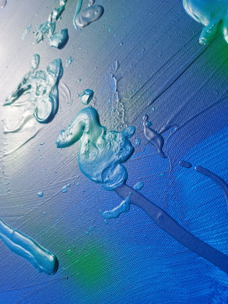 schilderij blauw, Ophalen of Verzenden