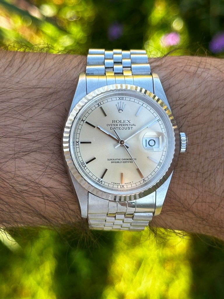 Rolex Datejust, Handtassen en Accessoires, Horloges | Heren, Staal, Gebruikt, Polshorloge, Ophalen of Verzenden
