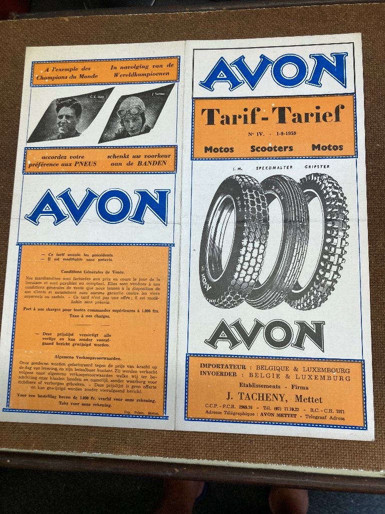 Avon banden folder, Motos, Pièces | Oldtimers & Ancêtres, Enlèvement