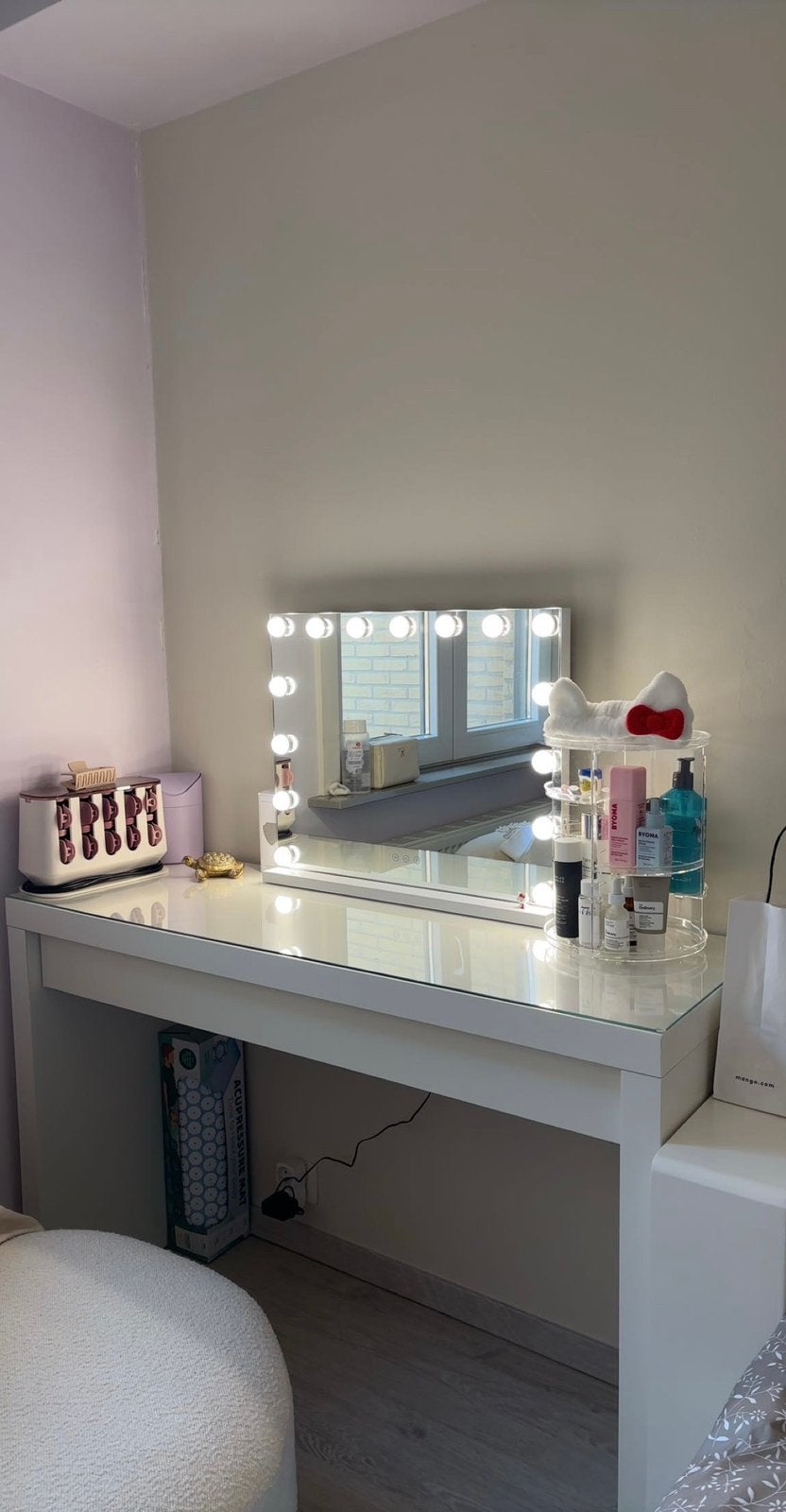Ikea makeuptafel met spiegel, Ophalen, Gebruikt, 100 tot 150 cm, Minder dan 100 cm