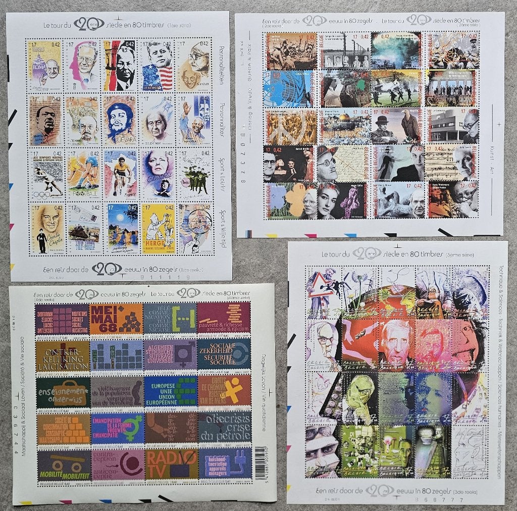 Een reis door de 20ste eeuw in 80 postzegels, Ophalen, Niet gestempeld, Frankeerzegel, Zonder stempel