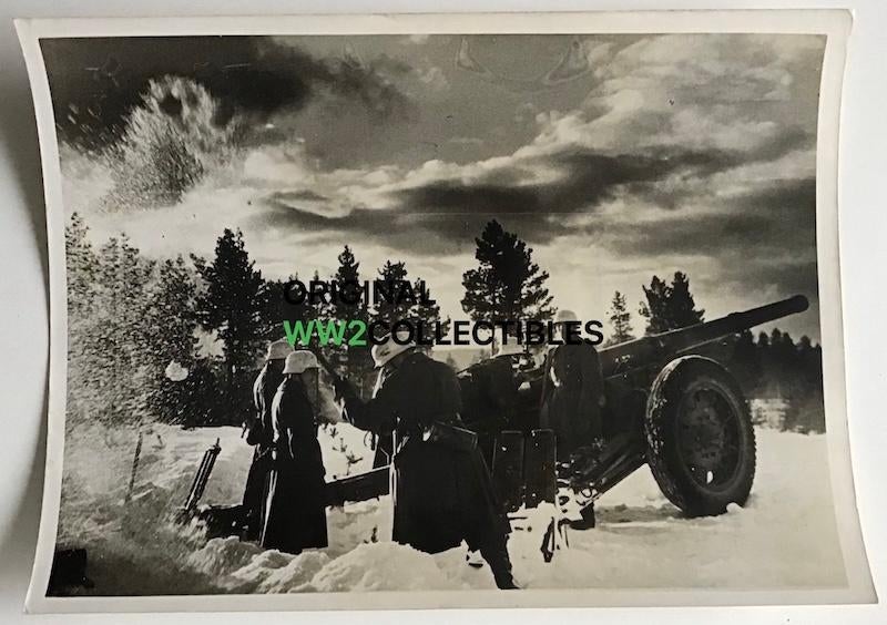 Kanon in de sneeuw, Oostfront 1944, Verzamelen, Militaria | Tweede Wereldoorlog, Ophalen of Verzenden, Overige soorten, Foto of Poster
