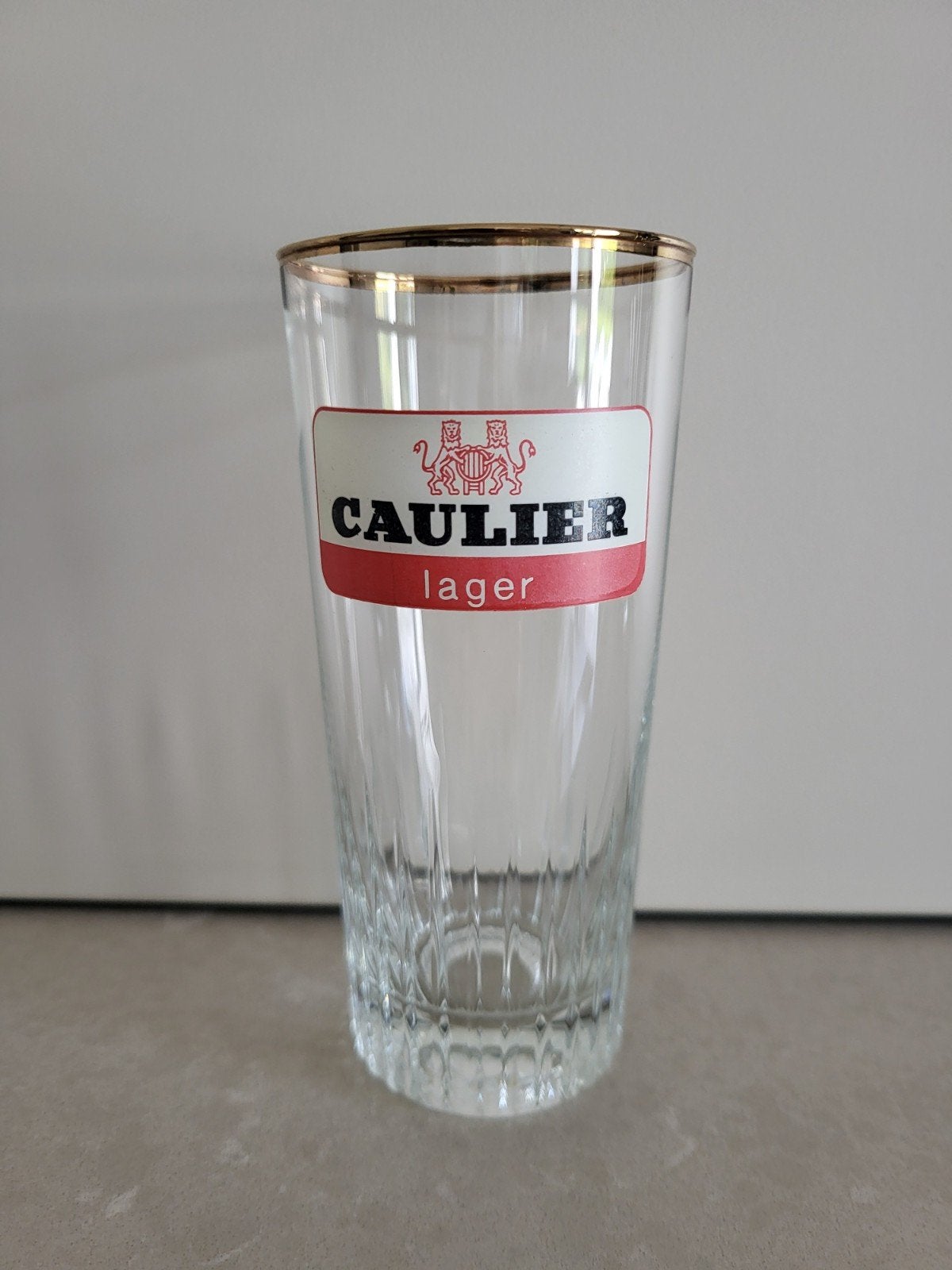 Oud glas Caulier lager, Ophalen of Verzenden, Gebruikt, Bierglas