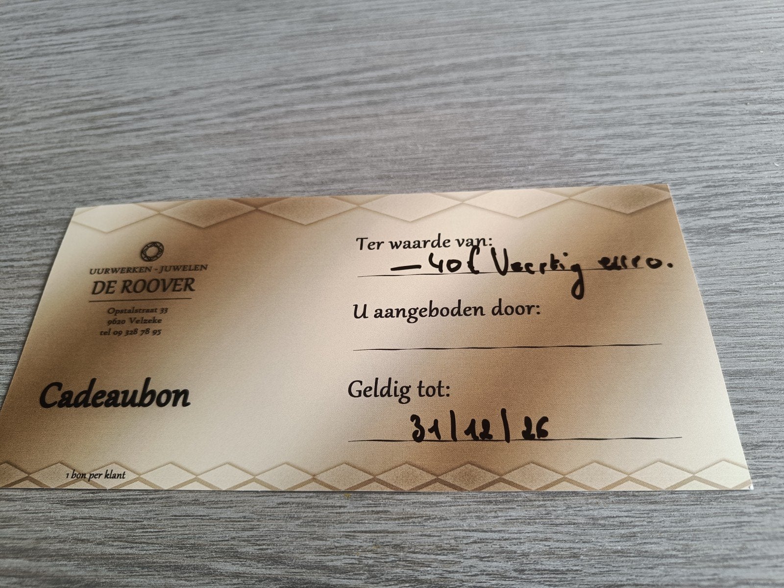 cadeaubon. tombela, Tickets en Kaartjes
