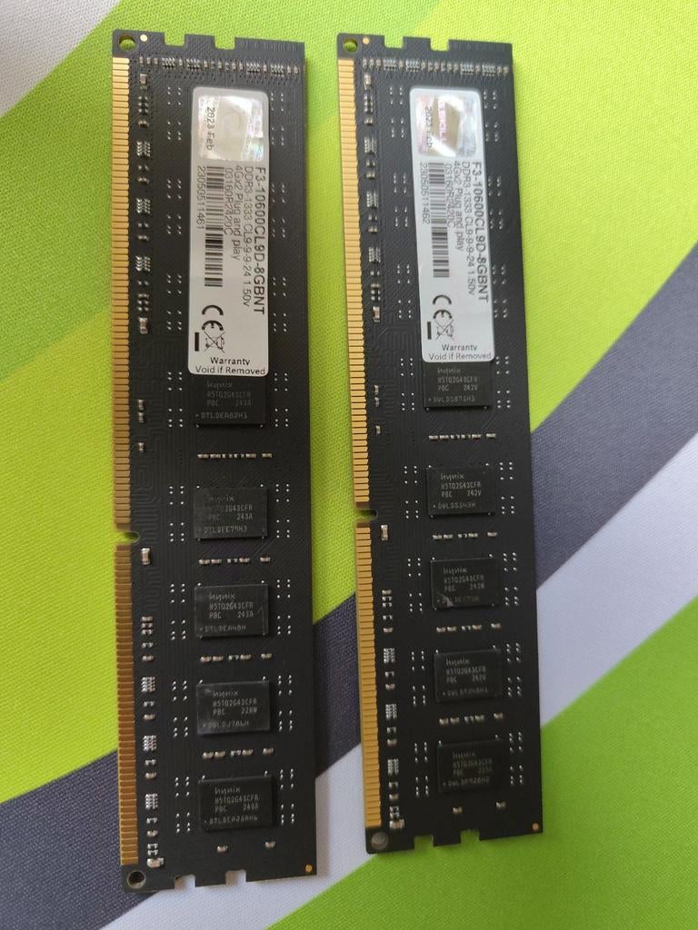 2x DDR3-1333 4GB, Computers en Software, RAM geheugen, Ophalen, DDR3