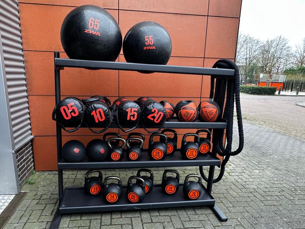 Ziva Storage Rack , Kettebells,Sandbags,Diverse Ballen, Sport en Fitness, Ophalen, Zo goed als nieuw