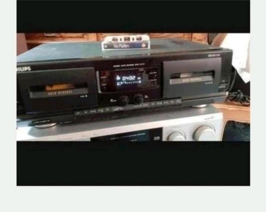 Philips FC781 Dubbel Cassettedeck met Auto Reverse, Audio, Tv en Foto, Cassettedecks, Ophalen of Verzenden, Dubbel, Philips
