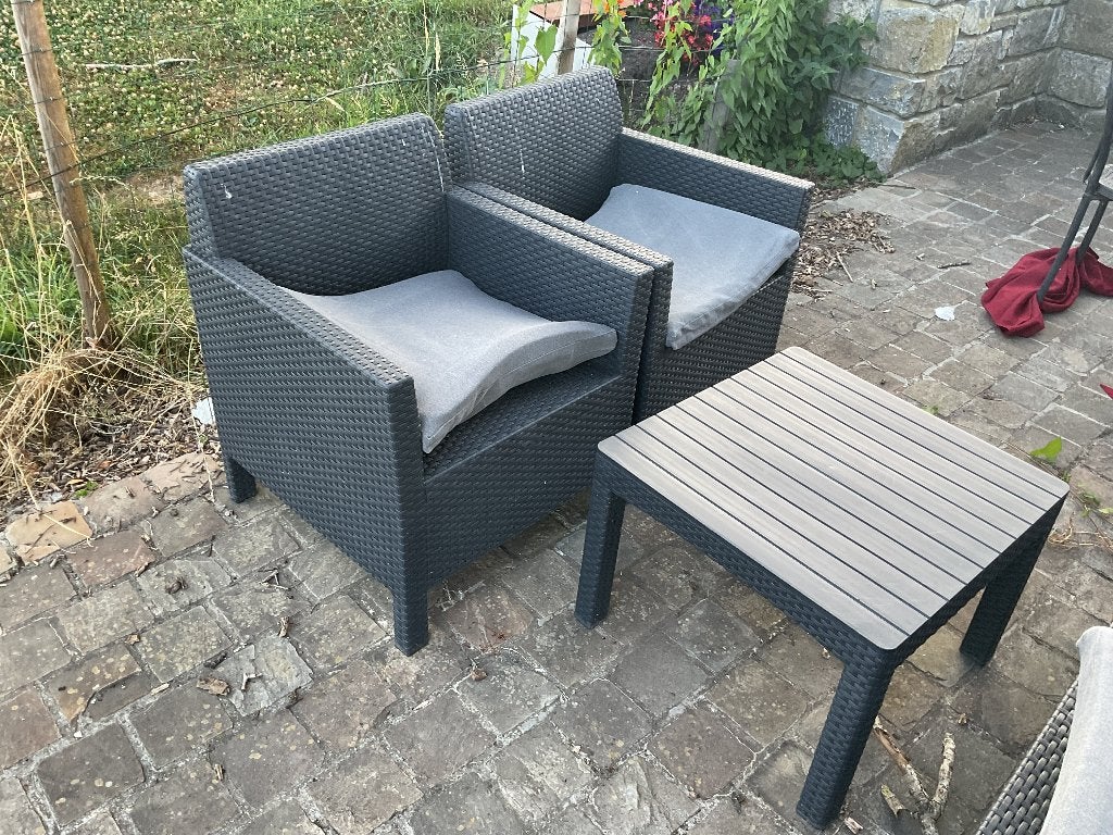 Lounge Set, Banque, Synthétique, Utilisé, Sets de jardin