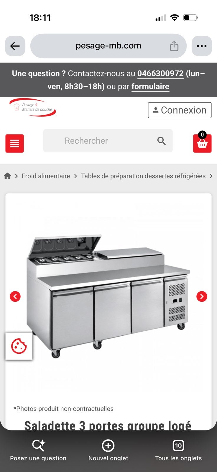Frigo avec saladette, Enlèvement