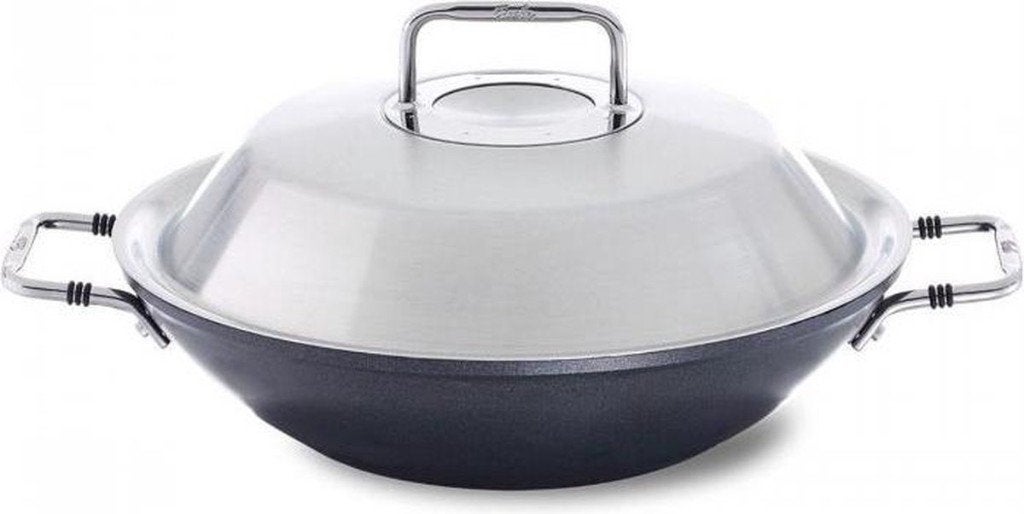 Nieuw | Fissler Wokpan 31cm + RVS deksel - Adamant Classic, Neuf, Enlèvement ou Envoi, Aluminium, Plaque céramique