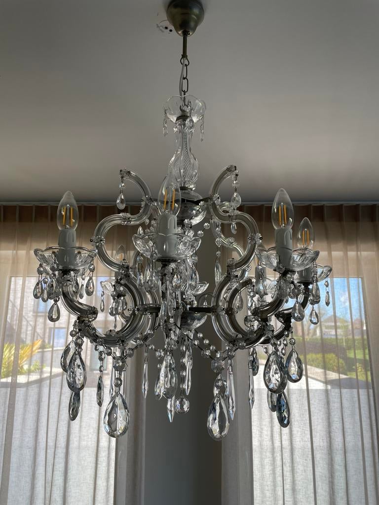 Prachtige luster in glas, Huis en Inrichting, Ophalen, Zo goed als nieuw, Glas